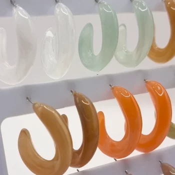 Présentoir de 12 paires (soit 0,95€ la paire) : Boucles d'oreilles En Acier Inoxydable différents coloris – Image 2
