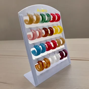 Présentoir de 12 paires (soit 0,95€ la paire) : Boucles d'oreilles En Acier Inoxydable différents coloris – Image 3