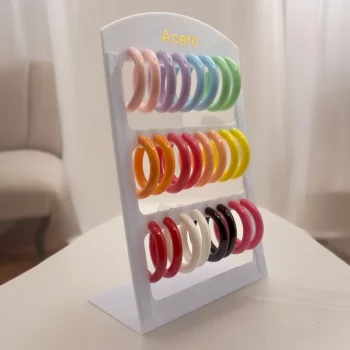 Présentoir de 12 paires (soit 0,95€ la paire) : Boucles d'oreilles En Acier Inoxydable différents coloris – Image 3
