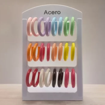 Présentoir de 12 paires (soit 0,95€ la paire) : Boucles d'oreilles En Acier Inoxydable différents coloris