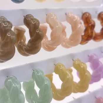 Présentoir de 12 paires (soit 0,50€ la paire) : Boucles d'oreilles En Acier Inoxydable différents coloris – Image 2