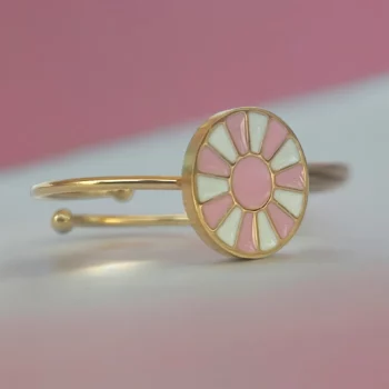 Coussin de 20 (1,85€ unité) : Mélange de bague ajustable dorée et rose – Image 2