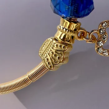 Mélange de 12 (0,90€ unité) : Bracelet Coeur à Strass Doré, Grosses Perles – Image 9