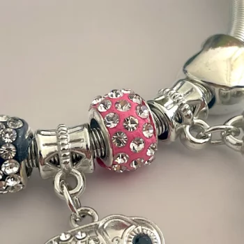 Mélange de 12 (0,90€ unité) : Bracelet Éléphant Argenté, Grosses Perles – Image 5