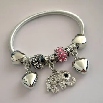 Mélange de 12 (0,90€ unité) : Bracelet Éléphant Argenté, Grosses Perles – Image 11