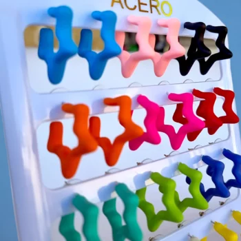 Présentoir de 12 paires (soit 0,85€ la paire) : Boucles d'oreilles différents coloris – Image 2