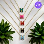 Lot de 12 (1,50€ Pièce) : Colliers H Premium Dorés en Acier Inoxydable