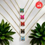 Lot de 6 (1,80€ Pièce) : Colliers H Premium Dorés en Acier Inoxydable