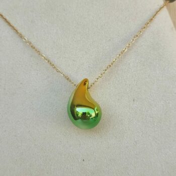 Lot de 12 (1,80€ unité) : Colliers Dorés Avec Pendentif Goutte Nacrée - Acier Inoxydable – Image 3