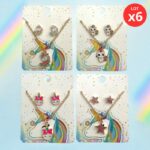 Lot de 6 paires (1,80€ la paire) : Parures de Bijoux Boucles D'oreilles + Collier