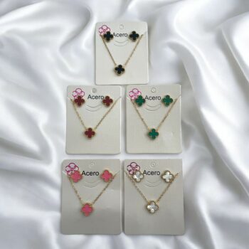 Lot de 12 paires (2€ la paire) : Parures de Bijoux Boucles D'oreilles + Collier - Acier inoxydable – Image 3
