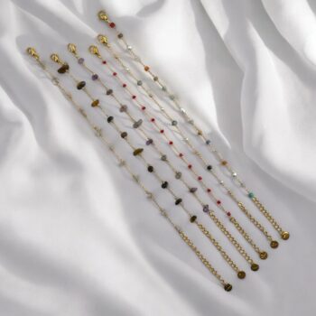 Lot de 24 (1,50€ unité) : Bracelet Doré Avec Perles – Acier Inoxydable – Image 5