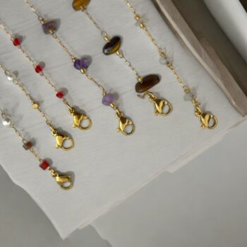 Lot de 24 (1,50€ unité) : Bracelet Doré Avec Perles – Acier Inoxydable – Image 2