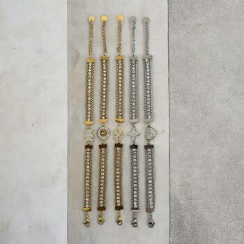Lot de 24 (1,60€ unité) : Bracelet Doré Et Argenté Avec Strass – Acier Inoxydable – Image 9