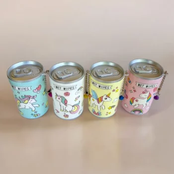 Lot de 12 (1,60€ Pièce) : Mini Canette de 30 Petites Lingettes - Licorne – Image 3