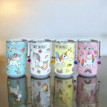 Lot de 12 (1,60€ Pièce) : Mini Canette de 30 Petites Lingettes - Licorne