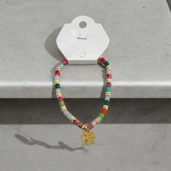 Lot de 6 (1€ unité) : Bracelet Doré Avec Perles & Breloques – Acier Inoxydable – Image 7