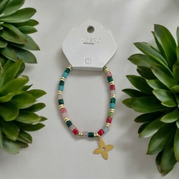 Lot de 6 (1€ unité) : Bracelet Doré Avec Perles & Breloques – Acier Inoxydable – Image 5