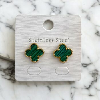 Lot de 6 paires (1,80€ la paire) : Boucle D'oreille Dorée et Argentée Trèfle – Image 3