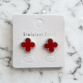 Lot de 6 paires (1,80€ la paire) : Boucle D'oreille Dorée et Argentée Trèfle – Image 7