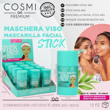 Lot de 12 (1,95€ unité) : Masque Visage en Stick THÉ VERT – Cosmi Premium – Image 4