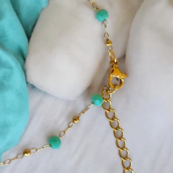 Lot de 5 (2,30€ unité) : Bracelet de cheville Doré Acier Inoxydable - Perles colorées – Image 3