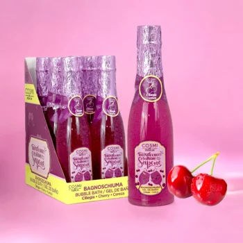 Lot de 6 (soit 1,50€ pièce) : Gel Mousse de Bain Champagne Parfum CERISE - Cosmi Premium