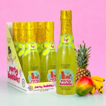 Lot de 6 (soit 1,50€ pièce) : Gel Mousse de Bain Champagne Parfum TROPICAL - Cosmi Premium