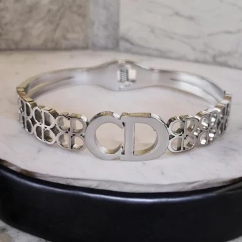 Bracelet Argenté Rigide Acier Inoxydable - CD