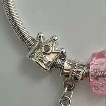 Mélange de 12 (0,90€ unité) : Bracelet Coeur Argenté, Grosses Perles – Image 5