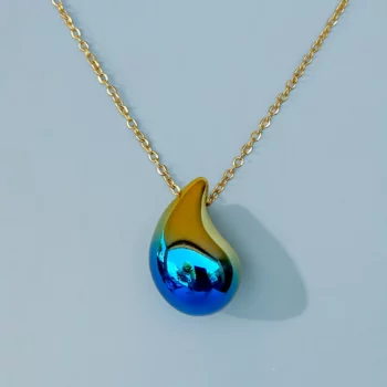 Lot de 12 (1,80€ unité) : Colliers Dorés Avec Pendentif Goutte Nacrée - Acier Inoxydable – Image 14