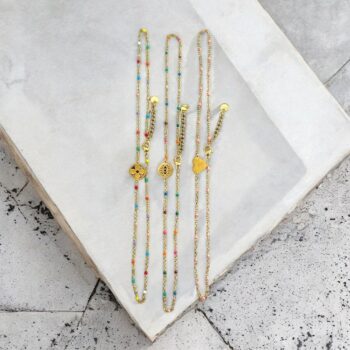 Lot de 20 (1,50€ unité) : Colliers Dorés Avec Perles et Pendentif - Assortiment De Pendentifs Différents – Image 2
