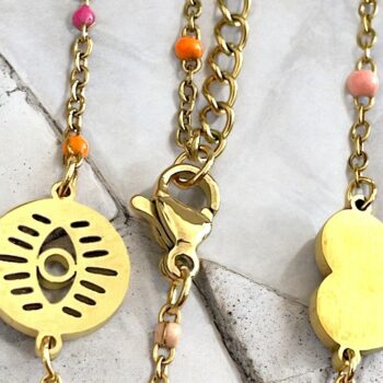 Lot de 20 (1,50€ unité) : Colliers Dorés Avec Perles et Pendentif - Assortiment De Pendentifs Différents – Image 4