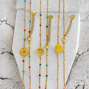 Lot de 20 (1,50€ unité) : Colliers Dorés Avec Perles et Pendentif - Assortiment De Pendentifs Différents – Image 3