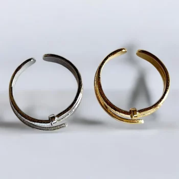 Lot de 16 (2,25€ unité) : Bague Dorée & Argentée Ajustable Acier Inoxydable (Aléatoire) – Image 9