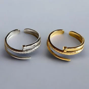 Lot de 16 (2,25€ unité) : Bague Dorée & Argentée Ajustable Acier Inoxydable (Aléatoire) – Image 8