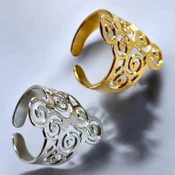 Lot de 16 (2,25€ unité) : Bague Dorée & Argentée Ajustable Acier Inoxydable (Aléatoire) – Image 13