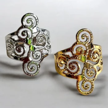 Lot de 16 (2,25€ unité) : Bague Dorée & Argentée Ajustable Acier Inoxydable (Aléatoire) – Image 12