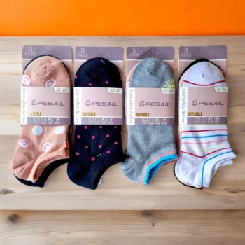 Lot de 12 Paires (0,33€ Pièce) : Chaussettes Courtes à Motifs Pour femme