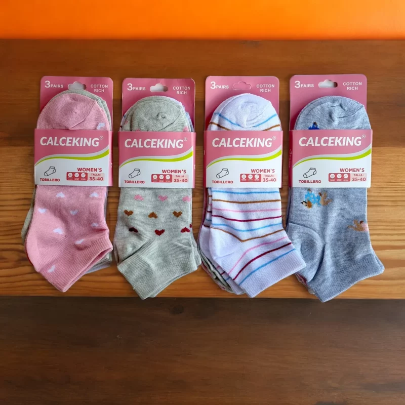 Lot de 12 Paires (0,33€ Pièce) : Chaussettes Courtes à Motifs Pour femme