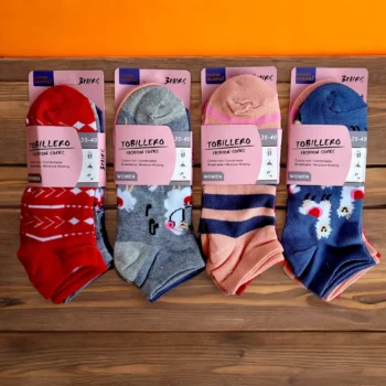 Lot de 12 Paires (0,33€ Pièce) : Chaussettes Courtes à Motifs Pour femme
