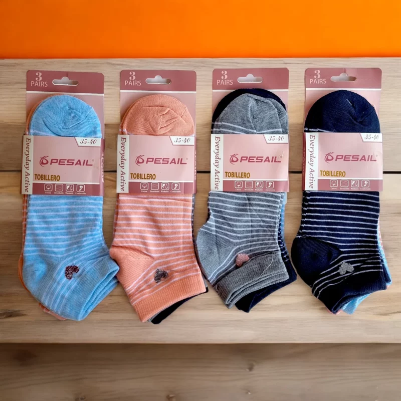 Lot de 12 Paires (0,33€ Pièce) : Chaussettes Courtes à Motifs Pour femme