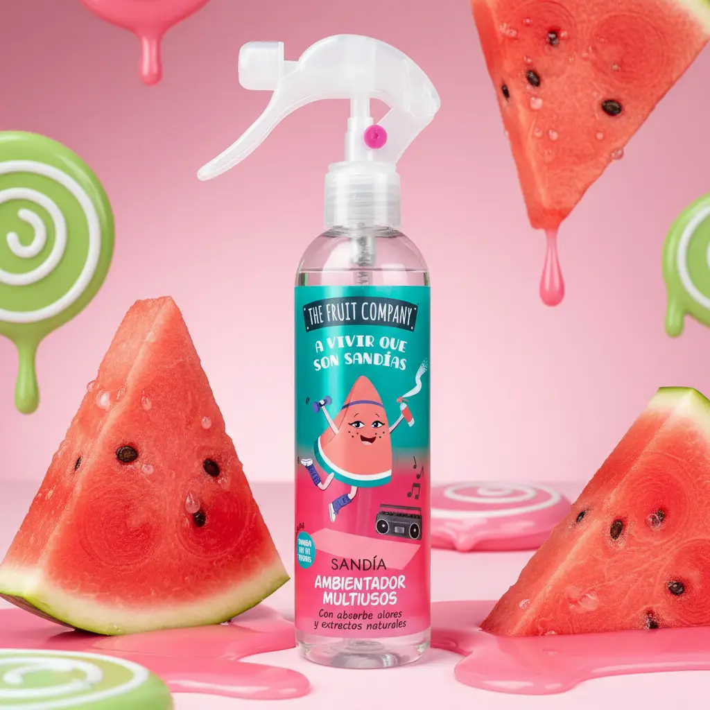 grossiste spray gourmand the fruit company (1) A Partir de 1,60€ Prix Dégressif : Spray désodorisant multi-usage Pastèque - The Fruit Company – Image 1
