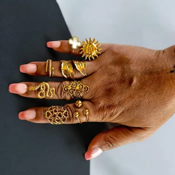 Lot de 16 (2,25€ unité) : Bague Dorée & Argentée Ajustable Acier Inoxydable (Aléatoire) – Image 4