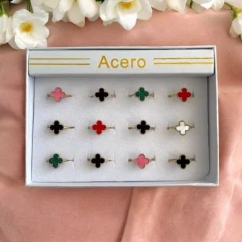 Coffret de 24 (1,50€ unité) : Bague ajustable dorée en Acier Inoxydable