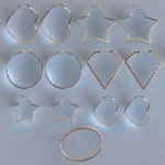 Lot de 30 paires (soit 0,75€ la paire) : Boucle d'oreille Argentée Différentes Tailles et Modèles