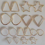 Lot de 20 paires (soit 1,05€ la paire) : Boucle d'oreille Dorée Différentes Tailles et Modèles