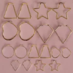 Lot de 10 paires (soit 1,15€ la paire) : Boucle d'oreille Dorée Différentes Tailles et Modèles