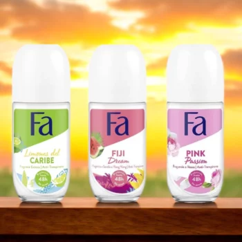 Lot de 3 (soit 1,35€ pièce) : Déodorant Roll-On Fa 50ml - CARIBE / PINK / FIJI