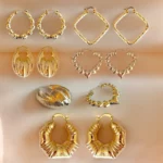 Lot de 10 paires (soit 2,10€ la paire) : Boucle d'oreille dorée Ultra légère